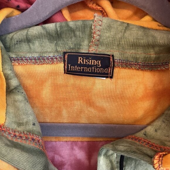 Rising International Women 3XL Plus Floral Patchwork Hoodie Yellow Boho Hippie - Picture 4 of 12